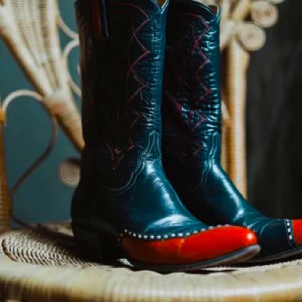 Vintage Patriotic Leather Cowboy Boots